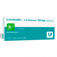 Таблетки от аллергии с ЛОРАТАДИНОМ LORATADIN-1A Pharma Tabletten 50 шт 1A Pharma Таблетки от аллергии с ЛОРАТАДИНОМ LORATADIN-1A Pharma Tabletten 50 шт 1A Pharma