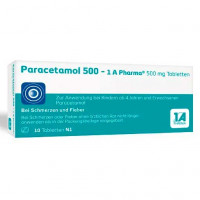 Таблетки болеутоляющие и жаропонижающие с парацетамолом PARACETAMOL 500-1A Pharma Tabletten 10 шт 1A Pharma Таблетки болеутоляющие и жаропонижающие с парацетамолом PARACETAMOL 500-1A Pharma Tabletten 10 шт 1A Pharma