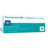 Таблетки болеутоляющие и жаропонижающие с парацетамолом PARACETAMOL 500-1A Pharma Tabletten 20 шт 1A Pharma Таблетки болеутоляющие и жаропонижающие с парацетамолом PARACETAMOL 500-1A Pharma Tabletten 20 шт 1A Pharma