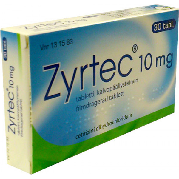 Таблетки от аллергии покрытые оболочкой Zyrtec 10 мг 30 шт. UCB Таблетки от аллергии покрытые оболочкой Zyrtec 10 мг 30 шт. UCB