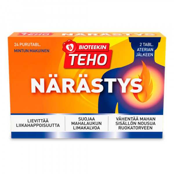 Препарат от изжоги Teho Närästys 24 жевательные таблетки Bioteekki Препарат от изжоги Teho Närästys 24 жевательные таблетки Bioteekki