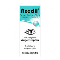 Капли для глаз от аллергии с азеластин гидрохлоридом AZEDIL 0,5 mg/ml Augentropfen Lösung 6 мл DERMAPHARM Капли для глаз от аллергии с азеластин гидрохлоридом AZEDIL 0,5 mg/ml Augentropfen Lösung 6 мл DERMAPHARM