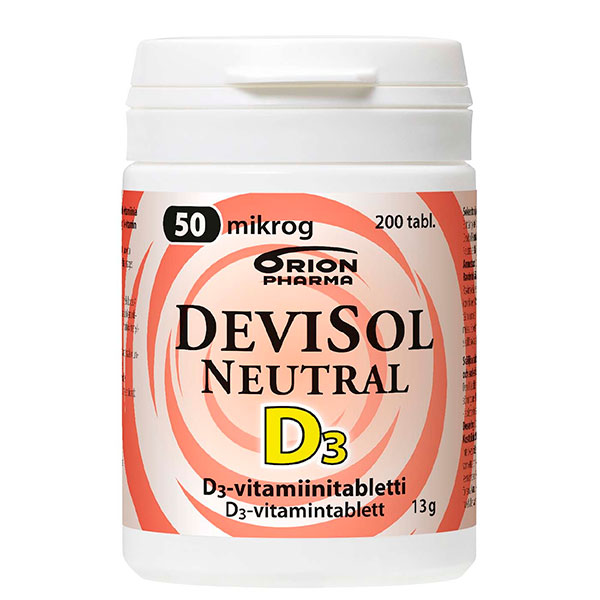 Витамины D3 50 мкг Neutral D3-Vitamiini 200 таблеток Devisol Витамины D3 50 мкг Neutral D3-Vitamiini 200 таблеток Devisol