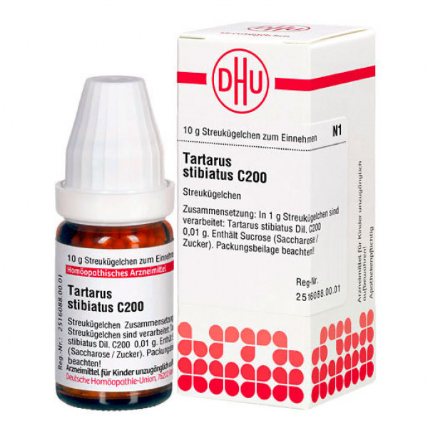 Гомеопатические шарики TARTARUS STIBIATUS C 200 Globuli 10 гр DHU Гомеопатические шарики TARTARUS STIBIATUS C 200 Globuli 10 гр DHU