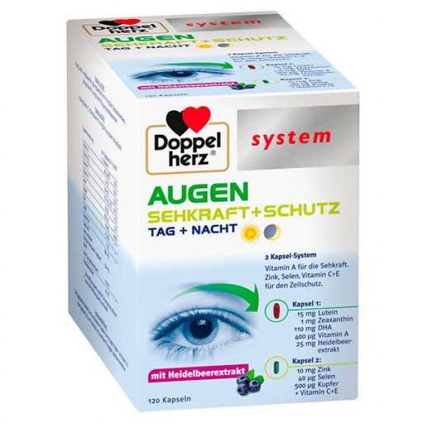 Витамины для глаз DOPPELHERZ Augen Sehkraft+Schutz system Kapseln 120 шт DoppelHerz Витамины для глаз DOPPELHERZ Augen Sehkraft+Schutz system Kapseln 120 шт DoppelHerz