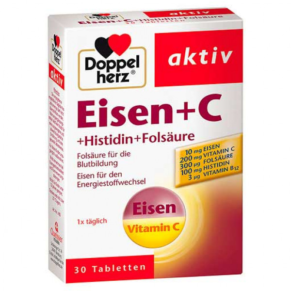 Витамин C с железом DOPPELHERZ Eisen+Vit. C+L-Histidin Tabletten 30 шт DoppelHerz Витамин C с железом DOPPELHERZ Eisen+Vit. C+L-Histidin Tabletten 30 шт DoppelHerz