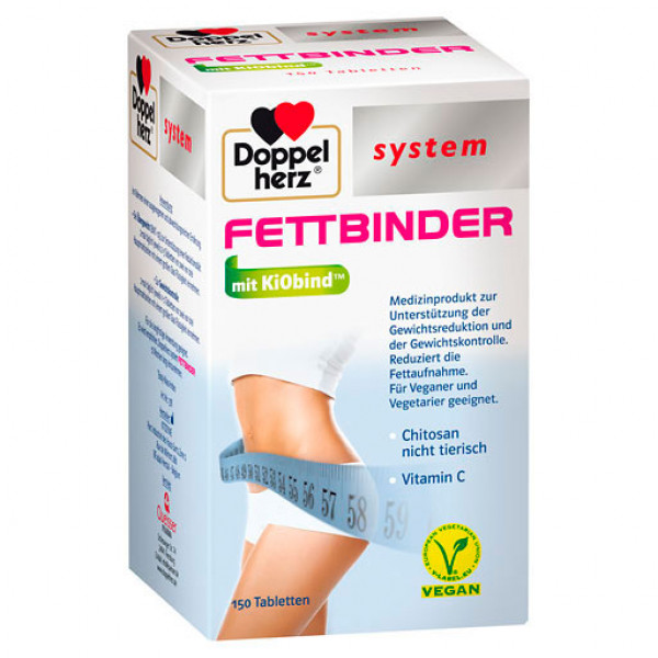 Система для контроля веса Fettbinder mit KiObind system 150 таблеток DoppelHerz Система для контроля веса Fettbinder mit KiObind system 150 таблеток DoppelHerz