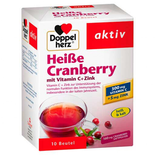 Витамин С с клюквой и цинком DOPPELHERZ heiße Cranberry m. Vit. C+Zink Granulat 10 шт DoppelHerz Витамин С с клюквой и цинком DOPPELHERZ heiße Cranberry m. Vit. C+Zink Granulat 10 шт DoppelHerz