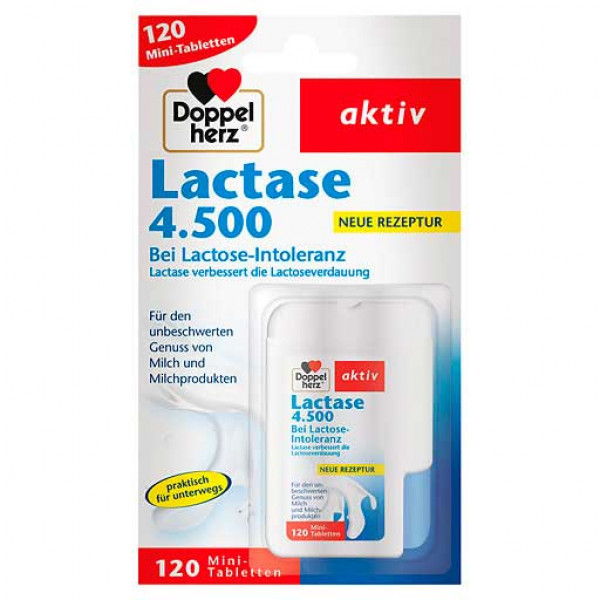 Препарат для людей которые не переносят лактозу DOPPELHERZ Lactase 4. 500 Tabletten 120 таблеток DoppelHerz Препарат для людей которые не переносят лактозу DOPPELHERZ Lactase 4. 500 Tabletten 120 таблеток DoppelHerz