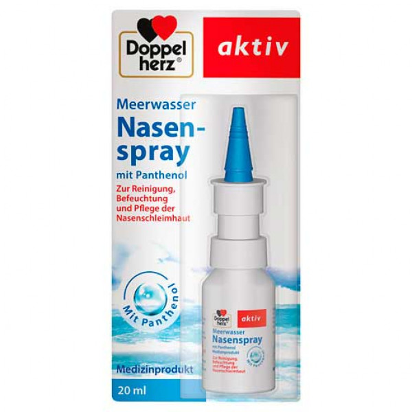 Назальный спрей с пантенолом DOPPELHERZ Meerwasser Nasenspray mit Panthenol 20 мл DoppelHerz Назальный спрей с пантенолом DOPPELHERZ Meerwasser Nasenspray mit Panthenol 20 мл DoppelHerz