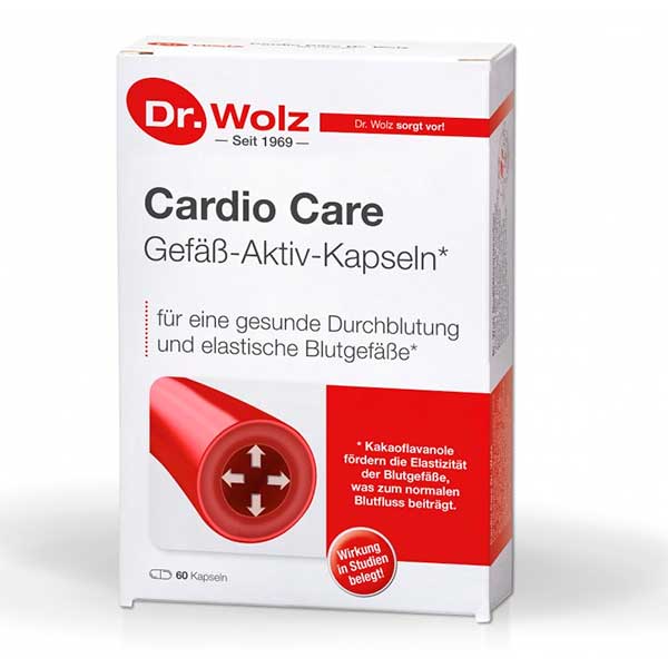 Капсулы для эластичности кровеносных сосудов CARDIO CARE Dr.Wolz Kapseln 60 шт Dr.Wolz Капсулы для эластичности кровеносных сосудов CARDIO CARE Dr.Wolz Kapseln 60 шт Dr.Wolz