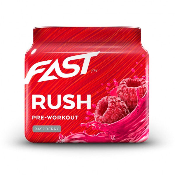 Напиток перед тренировкой малиновый PRE-WORKOUT RUSH 110 гр FAST Напиток перед тренировкой малиновый PRE-WORKOUT RUSH 110 гр FAST