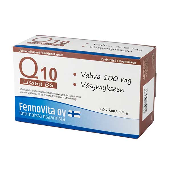 Витамины Q10+B6 Ubikinonikapseli 100 капсул FennoVita Витамины Q10+B6 Ubikinonikapseli 100 капсул FennoVita