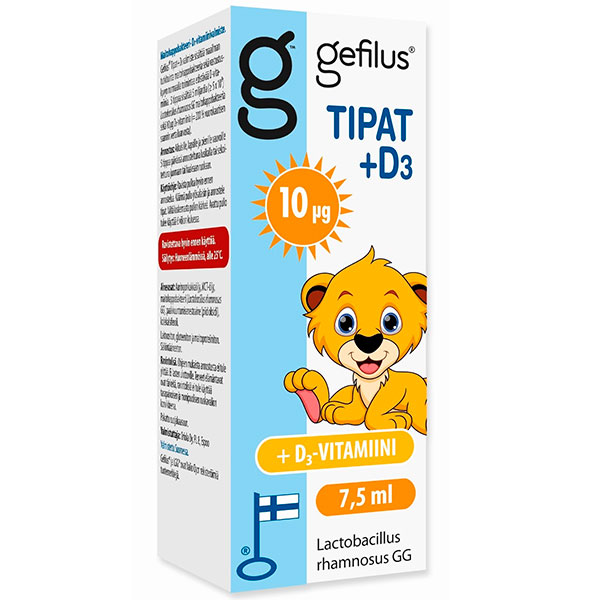 Капли с молочнокислыми бактериями Gefilus LGG Droppar (Tipat) с витамином D3 8 мл Gefilus Капли с молочнокислыми бактериями Gefilus LGG Droppar (Tipat) с витамином D3 8 мл Gefilus