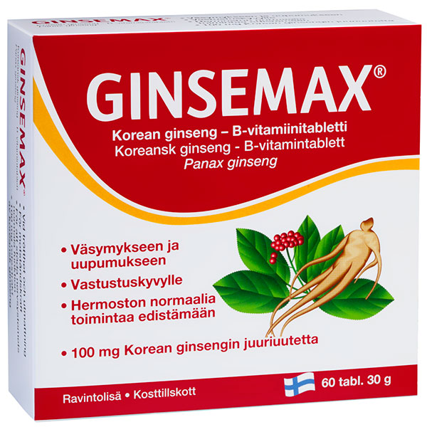 Препарат с женьшенем Ginsemax 60 таблеток Hankintatukku Препарат с женьшенем Ginsemax 60 таблеток Hankintatukku