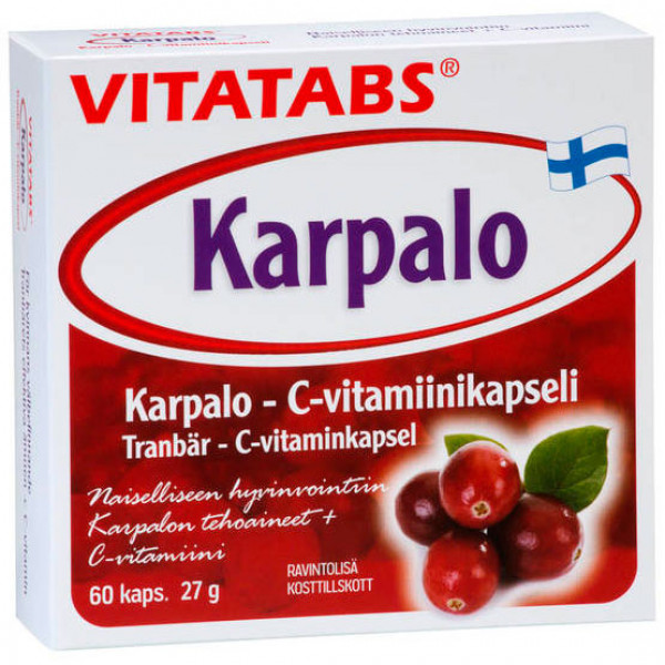 Витамины с клюквой Vitatabs Karpalo 60 капсул Hankintatukku Витамины с клюквой Vitatabs Karpalo 60 капсул Hankintatukku
