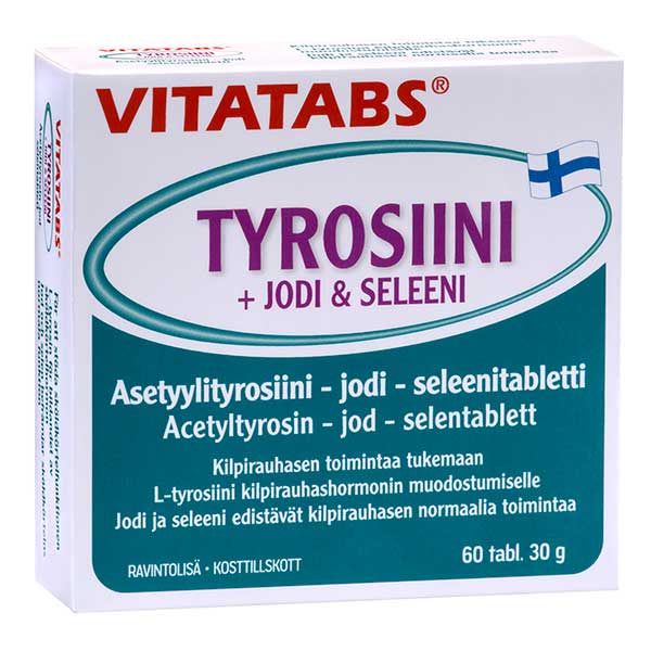 Препарат для щитовидной железы Vitatabs Tyrosiini + Jodi & Seleeni 60 таблеток Hankintatukku Препарат для щитовидной железы Vitatabs Tyrosiini + Jodi & Seleeni 60 таблеток Hankintatukku