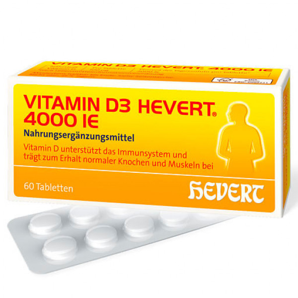 Витамин Д VITAMIN D3 4000 ME HEVERT Tabletten 60 таблеток HEVERT Витамин Д VITAMIN D3 4000 ME HEVERT Tabletten 60 таблеток HEVERT