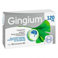 Таблетки с экстрактом листьев гинкго GINGIUM 120 mg Filmtabletten 60 шт HEXAL Таблетки с экстрактом листьев гинкго GINGIUM 120 mg Filmtabletten 60 шт HEXAL
