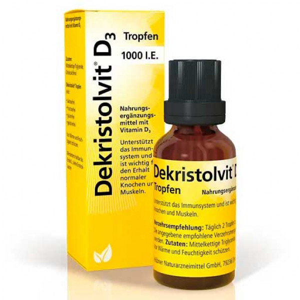 Капли с витамином Д3 DEKRISTOLVIT D3 1.000 I. E. Tropfen 10 мл Hubner Капли с витамином Д3 DEKRISTOLVIT D3 1.000 I. E. Tropfen 10 мл Hubner