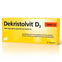 Таблетки с витамином Д3 DEKRISTOLVIT D3 5. 600 I. E. Tabletten 30 шт Hubner Таблетки с витамином Д3 DEKRISTOLVIT D3 5. 600 I. E. Tabletten 30 шт Hubner