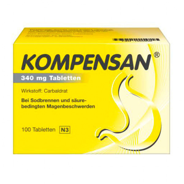 Препарат от гастрита KOMPENSAN Tabletten 340 mg 100 шт Johnson&Johnson Препарат от гастрита KOMPENSAN Tabletten 340 mg 100 шт Johnson&Johnson
