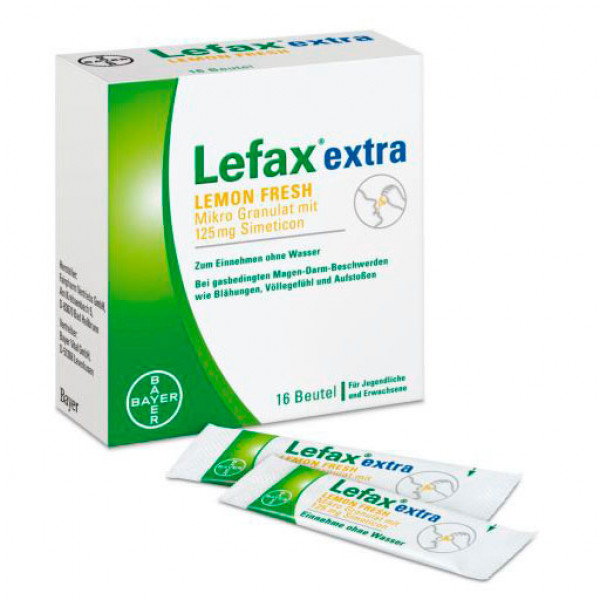 Гранулы в пакетиках от метеоризма LEFAX extra Lemon Fresh Granulat 16 шт Lefax Гранулы в пакетиках от метеоризма LEFAX extra Lemon Fresh Granulat 16 шт Lefax