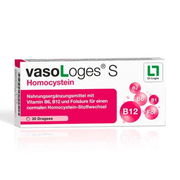 Комплекс витамина B для здоровья сосудов VASOLOGES S Homocystein Dragees 30 драже Loges Комплекс витамина B для здоровья сосудов VASOLOGES S Homocystein Dragees 30 драже Loges
