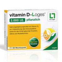 Витамин Д3 VITAMIN D-LOGES 2.000 I.E. pflanzlich Weichkapseln 120 шт Loges