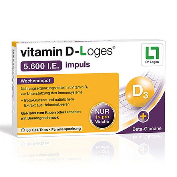 Витамина Д3 VITAMIN D-LOGES 5.600 I.E. impuls Wochendepot KTA 60 шт Loges Витамина Д3 VITAMIN D-LOGES 5.600 I.E. impuls Wochendepot KTA 60 шт Loges