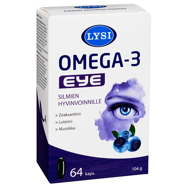 Витамины для глаз LYSI Омега-3 EYE с черникой 64 капсулы LYSI Витамины для глаз LYSI Омега-3 EYE с черникой 64 капсулы LYSI