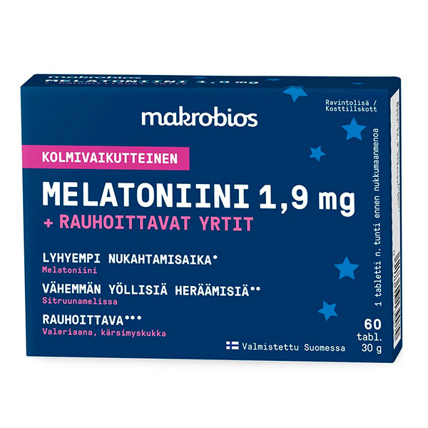 Снотворное Makrobios Melatoniini 1,9Mg 60 таблеток Makrobios Снотворное Makrobios Melatoniini 1,9Mg 60 таблеток Makrobios