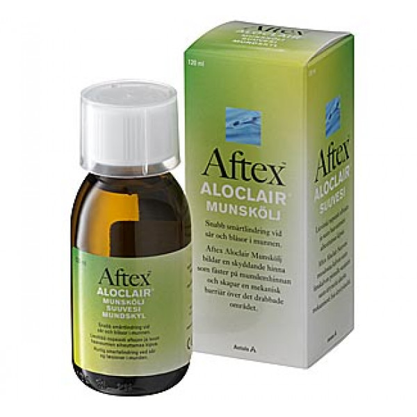 Жидкость для полоскания и заживления ран, язв во рту Aftex ALOCLAIR MUNSKOLI 120 ML Meda OTC Жидкость для полоскания и заживления ран, язв во рту Aftex ALOCLAIR MUNSKOLI 120 ML Meda OTC