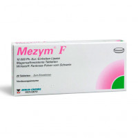 Препарат при пищеварительных растройствах Мезин MEZYM F magensaftresistente 20 таблеток Mezym