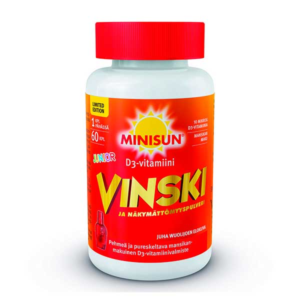 Витамин Д для детей MINISUN VINSKI 10 MIKROG D-VITAMIINI JUNIOR 60 шт Minisun Витамин Д для детей MINISUN VINSKI 10 MIKROG D-VITAMIINI JUNIOR 60 шт Minisun