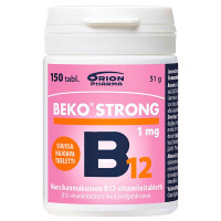 Витамины таящие во рту BEKO STRONG B12 1 мг SUUSSA HAJOAVA 150 таблеток Orion