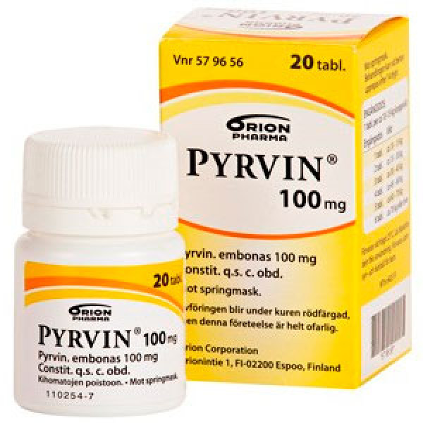 Средство от глистов PYRVIN TABLETTI 100MG 20 таблеток Orion Средство от глистов PYRVIN TABLETTI 100MG 20 таблеток Orion