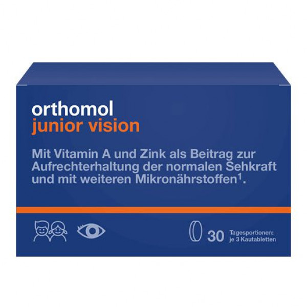 Пищевая добавка для глаз детей ORTHOMOL Junior vision Kautabletten 30 шт ORTHOMOL Пищевая добавка для глаз детей ORTHOMOL Junior vision Kautabletten 30 шт ORTHOMOL