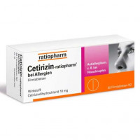Таблетки от аллергии CETIRIZIN-ratiopharm bei Allergien 10 mg Filmtabl. 50 шт RatioPharm