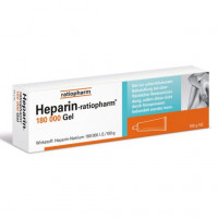 Гель при воспаление поверхностных вен.HEPARIN-RATIOPHARM 180.000 I.E. Gel 100 гр RatioPharm Гель при воспаление поверхностных вен.HEPARIN-RATIOPHARM 180.000 I.E. Gel 100 гр RatioPharm