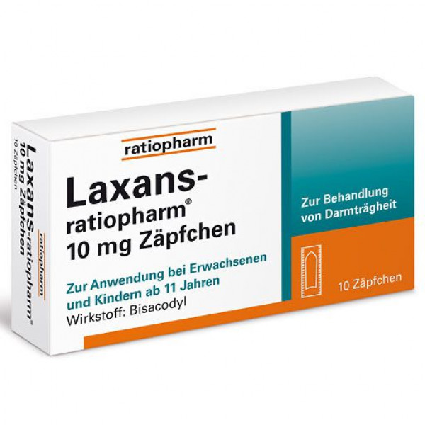 Свечи от запора LAXANS-ratiopharm 10 mg Zäpfchen 10 шт RatioPharm Свечи от запора LAXANS-ratiopharm 10 mg Zäpfchen 10 шт RatioPharm