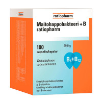 Капсулы с молочнокислыми бактериями и витамином B MAITOHAPPOBAKTEERI+B 100 шт RatioPharm