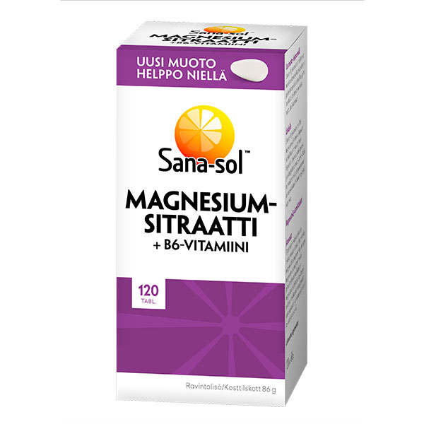Витамин с магнием MagnesiumSitraatti+B6 120 таблеток Sana-Sol Витамин с магнием MagnesiumSitraatti+B6 120 таблеток Sana-Sol