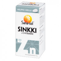 Шипучие таблетки с витамином C и цинком Sinkki+С Vitamiini 20 шт Sana-Sol 