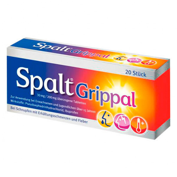 Препарат от простуды SPALTGRIPPAL 30 mg/200 mg überzogene Tabletten 20 шт Spalt Препарат от простуды SPALTGRIPPAL 30 mg/200 mg überzogene Tabletten 20 шт Spalt