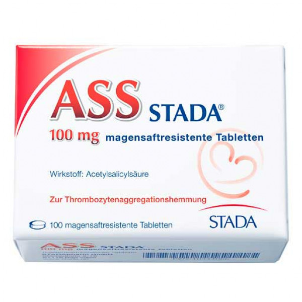 Таблетки ацетилсалициловая кислота ASS STADA 100 mg magensaftresistente Tabletten 50 шт Stada Таблетки ацетилсалициловая кислота ASS STADA 100 mg magensaftresistente Tabletten 50 шт Stada