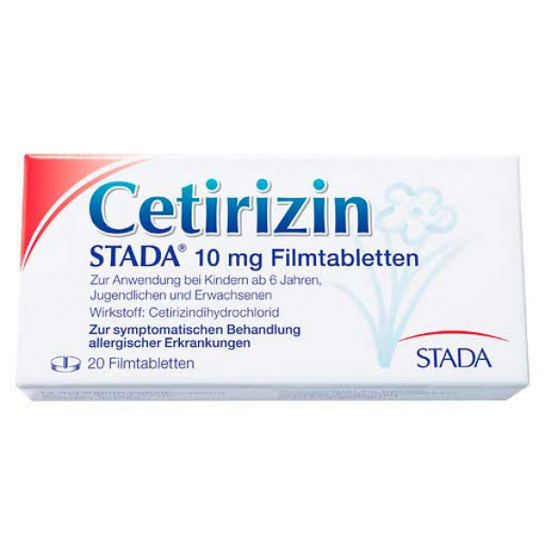 Таблетки от аллергии CETIRIZIN STADA 10 mg Filmtabletten 20 шт Stada Таблетки от аллергии CETIRIZIN STADA 10 mg Filmtabletten 20 шт Stada