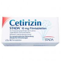 Таблетки от аллергии CETIRIZIN STADA 10 mg Filmtabletten 50 шт Stada Таблетки от аллергии CETIRIZIN STADA 10 mg Filmtabletten 50 шт Stada