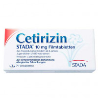 Таблетки от аллергии CETIRIZIN STADA 10 mg Filmtabletten 7 шт Stada Таблетки от аллергии CETIRIZIN STADA 10 mg Filmtabletten 7 шт Stada