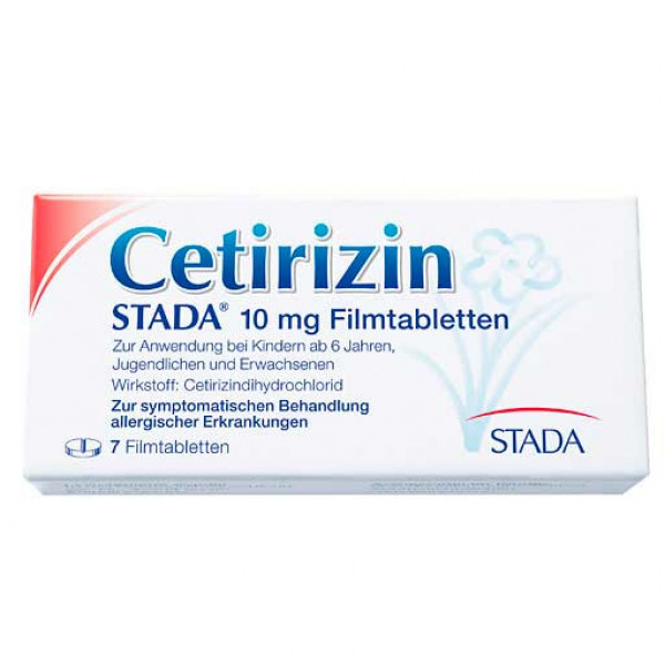 Таблетки от аллергии CETIRIZIN STADA 10 mg Filmtabletten 7 шт Stada Таблетки от аллергии CETIRIZIN STADA 10 mg Filmtabletten 7 шт Stada